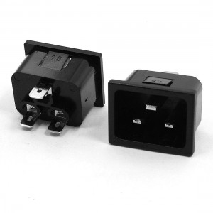 2 Pcs 3 Pin IEC320 C14 Inlet Plug Power Socket Connector AC 250V 16A