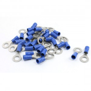 30PCS RV2-6 A.W.G 16-14 27A Blue Electric Wring Ring Insulating Crimp Terminals
