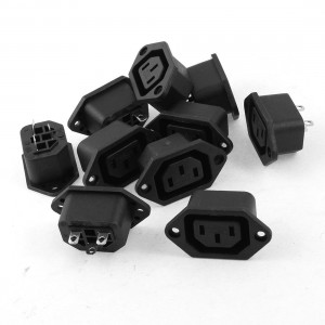 10 Pcs IEC 320 C13 Screw Type Outlet Power Socket Connector AC 250V 10A