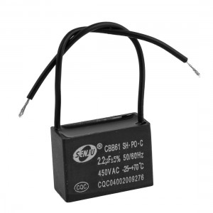 CBB61 450VAC 2.2uF 5% 2 Wire Polypropylene Film Motor Run Capacitor