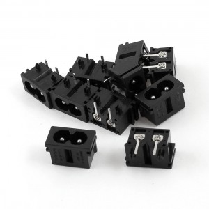 10 Pcs Black Male Plug IEC320 C8 AC Power Socket Connector AC 250V 2.5A