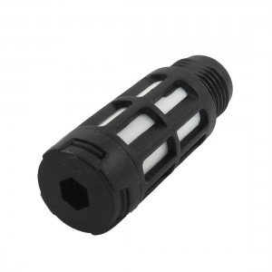 1/4" PT Male Thread Cylinder Pneumatic Silencer Muffler Noise Deadener
