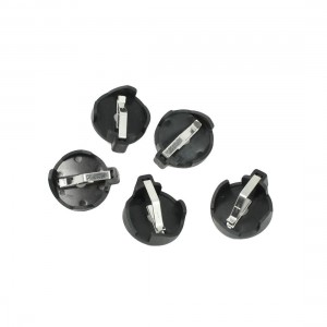 CR2016 2025 2032 Dual Button Battery Holder Socket Black 5 Pcs