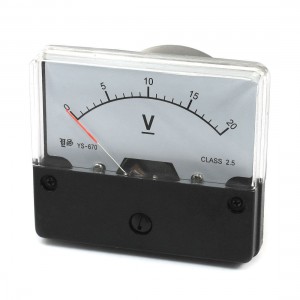 Rectangle Plastic Panel Gauge Voltmeter Voltage Meter DC 20V for Lab
