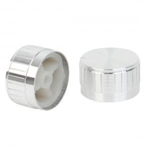 2 Pcs 6mm Knurled Shaft Insert Diameter Potentiometer Round Control Knobs