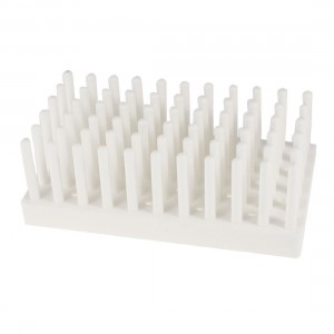 Lab White Plastic 50 Position 10mm Stick Distance Test Tube Stand Rack