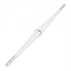 Silver Tone 3mm Dia Thread Adjustable Aluminium Push Brace 10cm Long