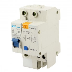 DZ47-63 C6 6A  Rated Current ELCB Earth Leakage Circuit Breaker AC 230/400V