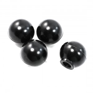 4 x 32mm Dia 8mm Bore Black Plastic Solid Ball Lever Knob for Machine Tool