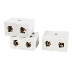 3 Pcs 5A 2W4H 2 Way 4 Hole Connector Porcelain Ceramic Terminal Block