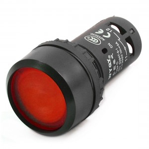 DPST Latching Type Red Round Head Operator Push Button Switch 300V 5A