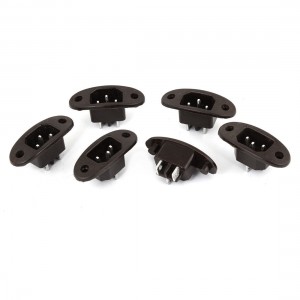IEC320 C14 Power Cord Socket Receptacle Fuse Holder Coffee Color 250V 10A 6Pcs