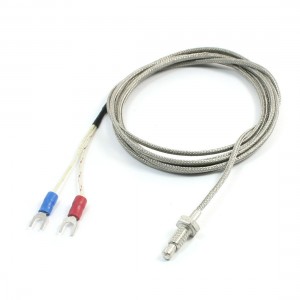 6.6Ft Metal Braid Shield K Type 0-700C 6mm Thread Thermocouple Sensor