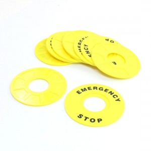 10PCS Emergency Stop Print 22mm Cutout Buttonswitch Protective Shell Yellow