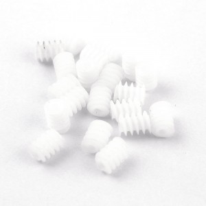 20 Pcs White Plastic Gear Worm Screws 6mmx8mm for RC DIY Model Toys