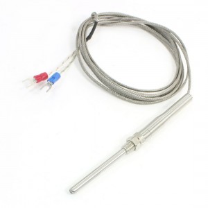 2M Long Metal Braid Shield K Type 0-600C 8mm Thread Thermocouple Sensor