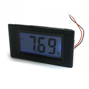 Black 4-Bit Digital LCD Display Rectangle Panel Voltmeter Meter DC7-20V