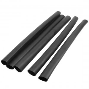 5 Pcs 60cm Long 39mm Dia Ratio 4:1 Black Heat Shrink Shrinking Tubing Tubes