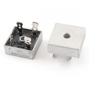 2 Pcs KBPC3504 4 Pin Soldering Metal Case Bridge Rectifier 400V 35A