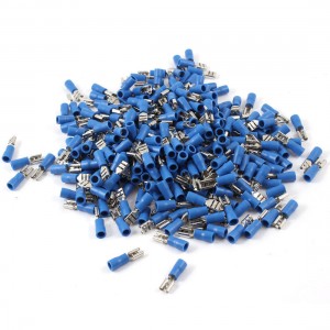 300 Pcs FDD2-187 Blue Sleeve Pre Insulated Spade Crimp Terminals for AWG 16-14