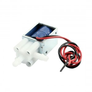 DC 12V 0.19A 2-Outlet Open Frame Electromagnet Solenoid Valve