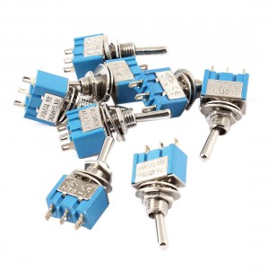 AC 250V 3A 125V 6A ON/ON 2 Position 3 Terminals SPDT Toggle Switch 8 Pcs