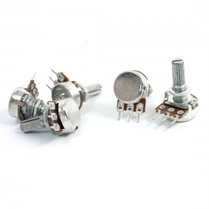 5Pcs B250K 13mm Rotating Shaft 3 Soldering Terminals Linear Potentiometers