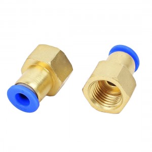 2 Pcs 6mm Tube 12mm Female Thread Pneumatic Quick Fitting Coupler Connector