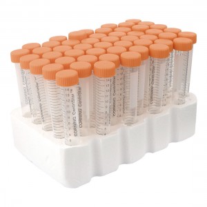 15ml 0.5oz Graduated Micro Centrifuge Tubes Clear w Orange Caps 50 Pcs