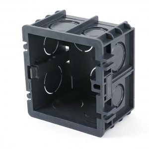 Black Plastic 82mmx 80mmx 50mm Square Shape Electrical Socket Pattress Back Box