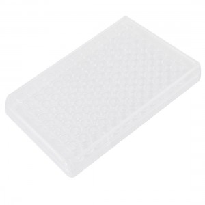 Rectangle Shape Clear Polystyrene 96 Wells Cell Culture Plate w Cover