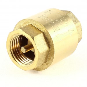Vertical Type 1/2" PT Female Threaded Brass Tone In Line Check Valve