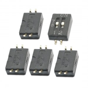 5Pcs SMD Type 2 Positions 4Pins 1.27 mm Pitch DIP Switch 25mA DC24V