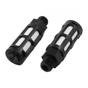 1/4 PT Thread Pneumatic Exhaust Noise PSU Type Silencer Muffler Black White 2pcs