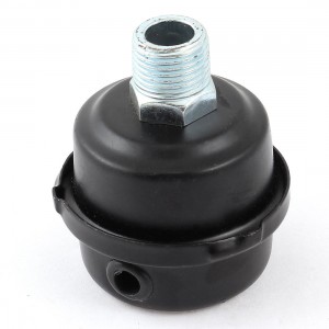 3/8PT Male Thread Black Metal Reducing Noise Compressor Silencer Muffler