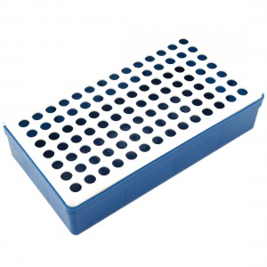 Plastic Covered 98 Positions 0.5ML Centrifuge Tube Holder Rack Teal Blue