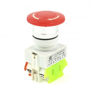 AC 660V 10A 1NO 1NC DPST Latching Red Mushroom Head Push Button Switch
