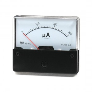YS-670 DC 0-300uA Rectangle Shape Analog Panel Meter Ammeter Gauge