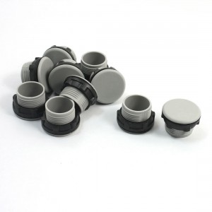 10 Pcs 22mm Dia Thread Black Gray Plastic Push Button Switch Panel Plug