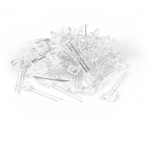 100 Pcs 2x5x7mm Rectangle White Diffused Light Emitting Diode LED Lamp Bulb