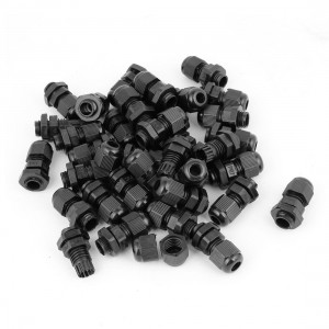 36 Pcs Black PG7 Plastic Connector Gland for 3mm-5.5mm Cable