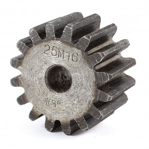Gray 10mm x 44mm x 25mm Module 2.5 16 Teeth Metal Straight Spur Gear Wheel