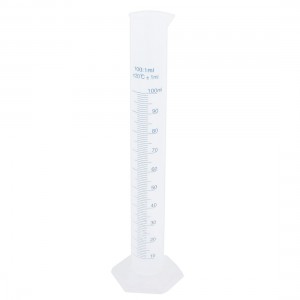 Transparent Plastic Graduated Cylinder 100ml 1 milliliter Lab Test