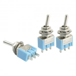 AC125V 6A Panel Mounting SPDT 3-Pin Soldering Mini Toggle Switch 3 Pcs