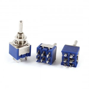 AC 3A 250V 6A 125V DPDT 3 Position ON/Off/ON Latching Toggle Switchs 3pcs