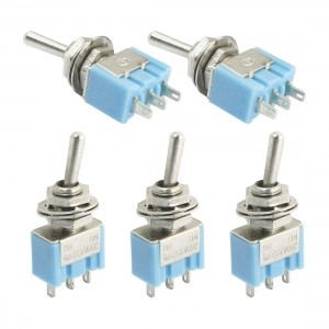 5Pcs 6mm Thread SPDT 3-Terminal Soldering Toggle Switch AC125V 6A