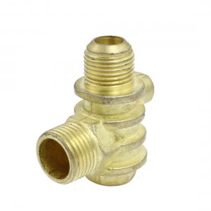 0.35" Female Thread Tube Connector Air Compressor Check Valve Brass Tone