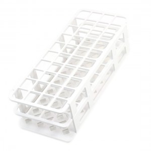 Lab White Plastic 40 Position 20mm Hole Test Tube Stand Rack