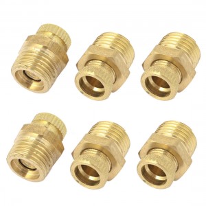 Air Compressor 1/4PT Male Thread Water Drain Valve Gold Tone 6 PCS
