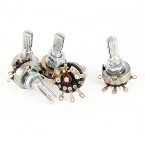 5 Pcs A20K 20K Ohm 5 Pin Terminals Single Linear Rotary Taper Potentiometers